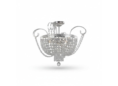 Luster plafondlamp luxe kroonluchter plafondlamp zilver kristal