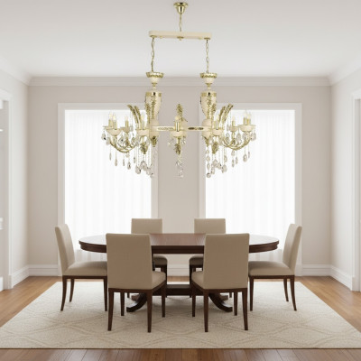 Lamp Plafondlamp Luxe Kandelaar Plafondlamp Kroonluchter Beige Kristal