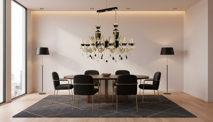 Plafondlamp Luxe Kroonluchter Plafondlamp Luster Kristal Zwart Lamp