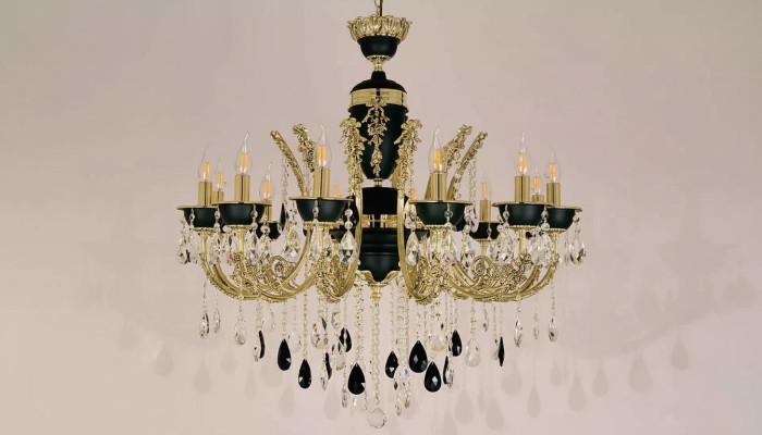 Lamp Kroonluchter Plafondverlichting Luxe Plafondlamp Kroonluchter Kristal Zwart