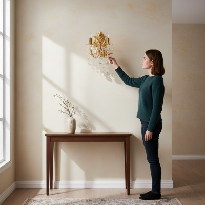 Wandlamp Wandlampen Wandlamp Kroonluchter Wandlampen Kristal Goud