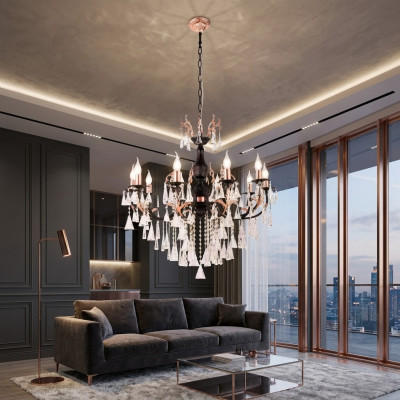 Luxe plafondlamp kroonluchter plafondlamp kroonluchter zwart kristal