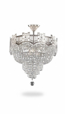 Plafondlamp Luxe Kronkelend Plafondlamp Kroonluchter Zilver Kristallen Lamp