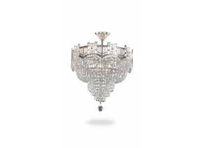 Plafondlamp Luxe Kronkelend Plafondlamp Kroonluchter Zilver Kristallen Lamp