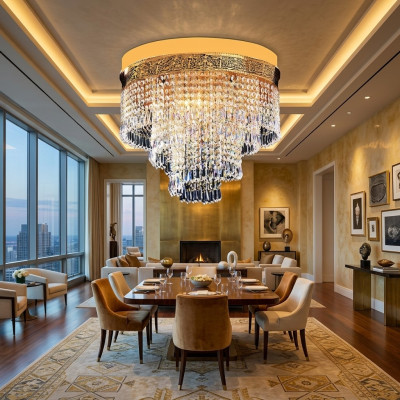 Plafondlamp Luxe Gouden Kroonluchter Hanglamp Kroonluchter Kristal Kunst