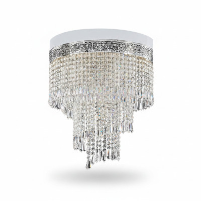 Luster plafondlamp Zilver Kroonluchter Plafondlamp Kristal 40x70 Lamp