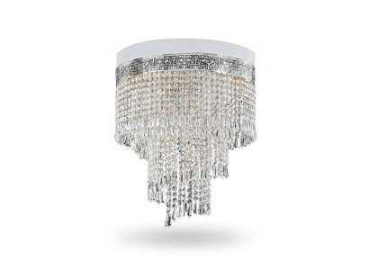 Luster plafondlamp Zilver Kroonluchter Plafondlamp Kristal 40x70 Lamp