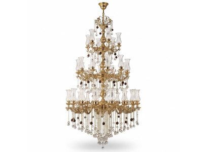 Luxe plafondlamp Gouden kroonluchter Hanglamp Luchter Kristal 130x280cm