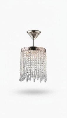 Luster Plafondlamp Kroonluchter Zilver Kristallen Lamp