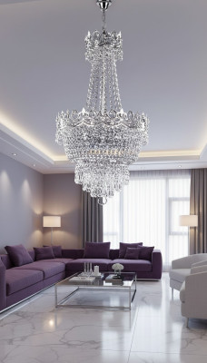 Kroonluchter Plafondlamp Zilver Plafondlamp Kandelaar Kristal Hanglamp