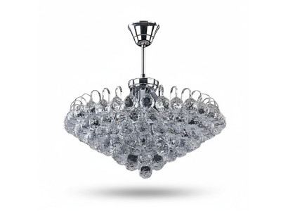 Luster Plafondlamp Kroonluchter Zilver Kristallen Plafonnière Lamp