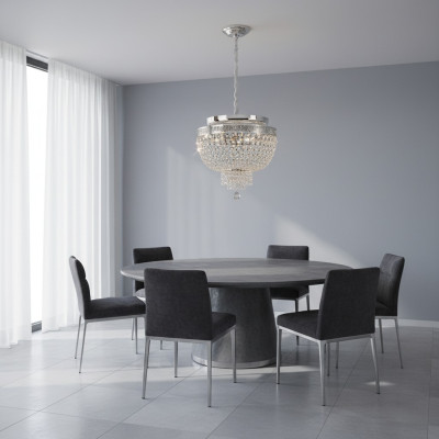 Plafondlamp Plafondluchter Luxe Zilver Kroonluchter Luster Kristal