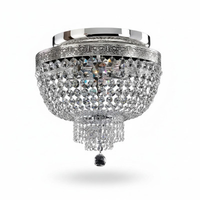 Plafondlamp Plafondluchter Luxe Zilver Kroonluchter Luster Kristal