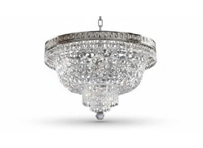 Ronde plafondlamp Kristallen plafondlamp Luxe zilveren kroonluchter Luchter