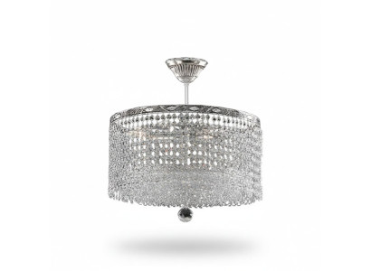 Ronde plafondlamp Kristal plafondlamp Luxe Zilver Kandelaar Kroonluchter