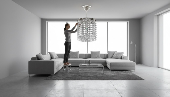 Luster plafondlamp Kristal plafondlamp Luxe zilveren kroonluchter