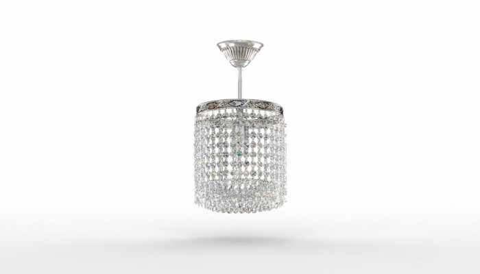 Luster plafondlamp Kristal plafondlamp Luxe zilveren kroonluchter