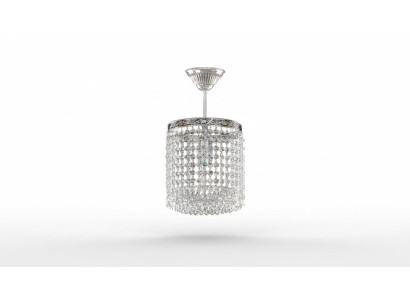 Luster plafondlamp Kristal plafondlamp Luxe zilveren kroonluchter
