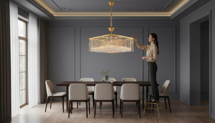 Luxe kroonluchter plafondlamp goud kristal kunst