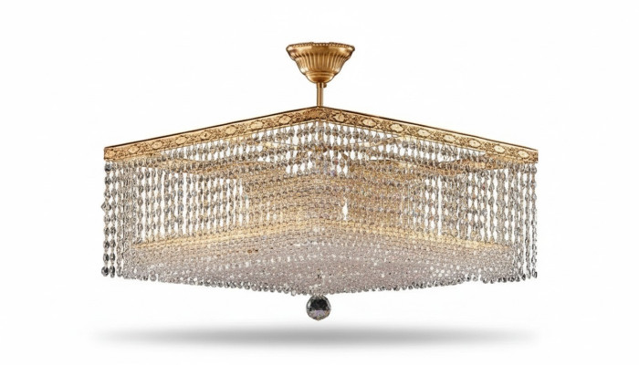 Luxe kroonluchter plafondlamp goud kristal kunst