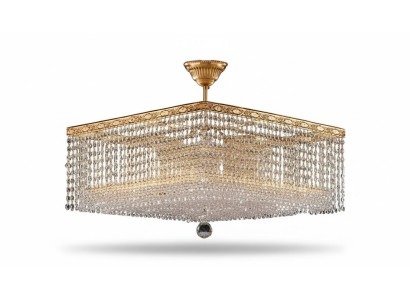 Luxe kroonluchter plafondlamp goud kristal kunst