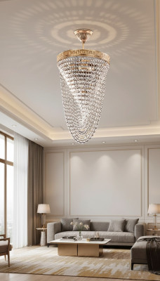 Kroonluchter plafondlamp Luxe Goud Plafondlamp Kristal Art