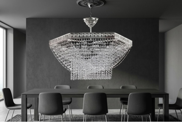 Luxe kroonluchter plafondlamp zilveren kroonluchter plafondlamp kristal