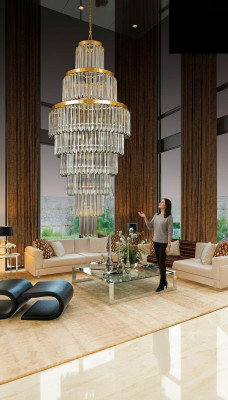 Plafondlamp Luxe Gouden Kroonluchter Plafondlamp Kandelaar Kristal XXL