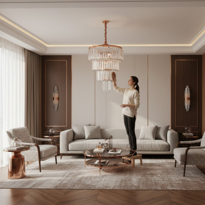 Plafondlamp Hanglamp Luxe Goud Kroonluchter Kroonluchter Kristal Kunst
