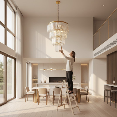 Plafondlamp Plafondluchter Luxe Goud Kroonluchter Kroonluchter Kristal Art
