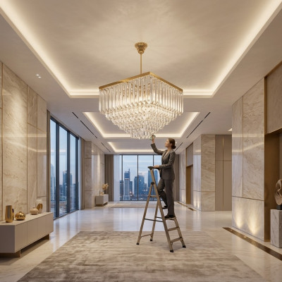 Plafondlamp Luxe Gouden Kroonluchter Plafondlamp Luchter Kristal Lamp