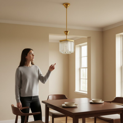 eckenlamp Plafondlamp Luxe Gouden Kroonluchter Kroonluchter Kristal Kunst