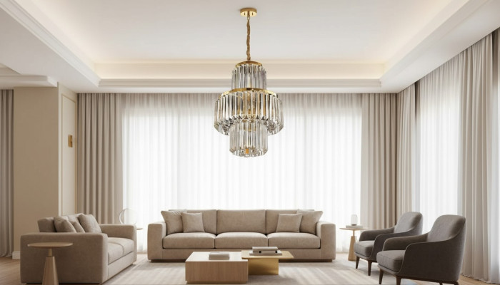 Plafondlamp Luxe Gouden Kroonluchter Plafondlamp Luchter Kristal Kunst