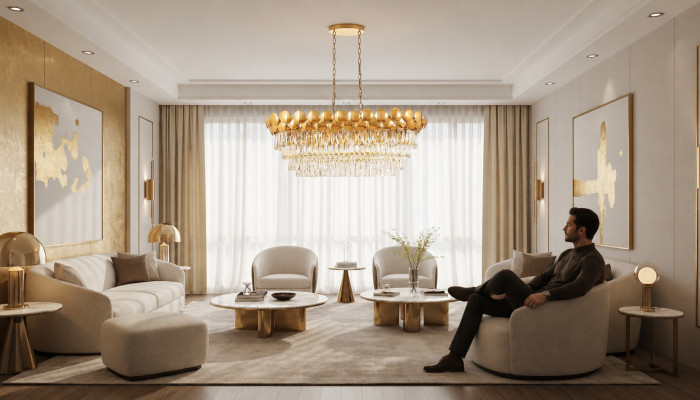 Kroonluchter Plafondlamp Goud Plafondlamp Luster Kristal XXL Kunst