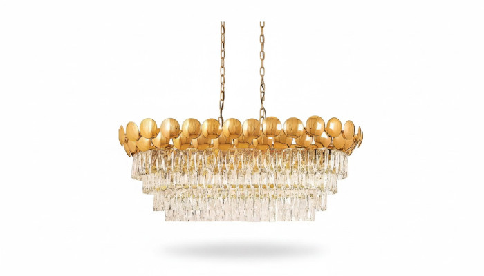 Kroonluchter Plafondlamp Goud Plafondlamp Luster Kristal XXL Kunst