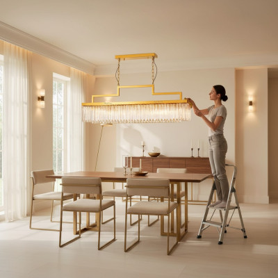 Luxe kroonluchter plafondlamp Gouden plafondlamp Kroonluchter kristallen lamp
