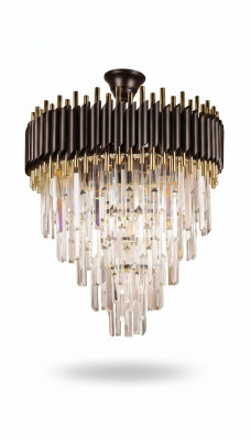 Luxe kroonluchter plafondlamp goud plafondlamp luchter kristal rond