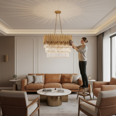 Lampen plafondlamp kroonluchter plafondkroonluchter luxe goud kroonluchter kristal