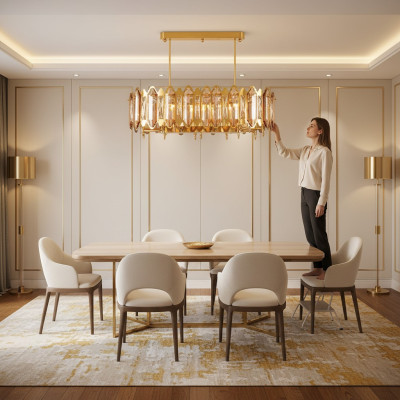 Plafondlamp kroonluchter plafondverlichting lamp goud luchter kristal
