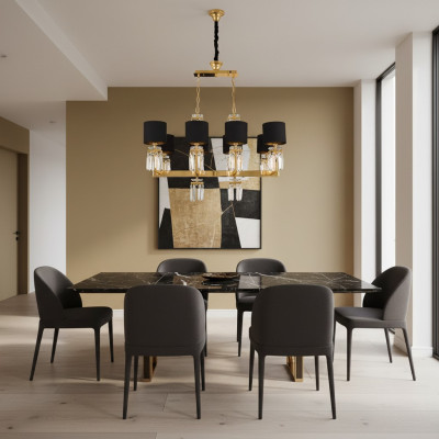 Plafondlamp kroonluchter goud plafondlamp luster kristal zwart