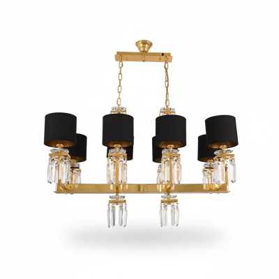 Plafondlamp kroonluchter goud plafondlamp luster kristal zwart