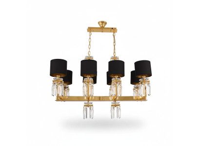 Plafondlamp kroonluchter goud plafondlamp luster kristal zwart