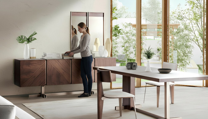 Eetkamer Eettafel Groep Stoelen Dressoir 8-delige Houten Tafel Bruin Eetgroep