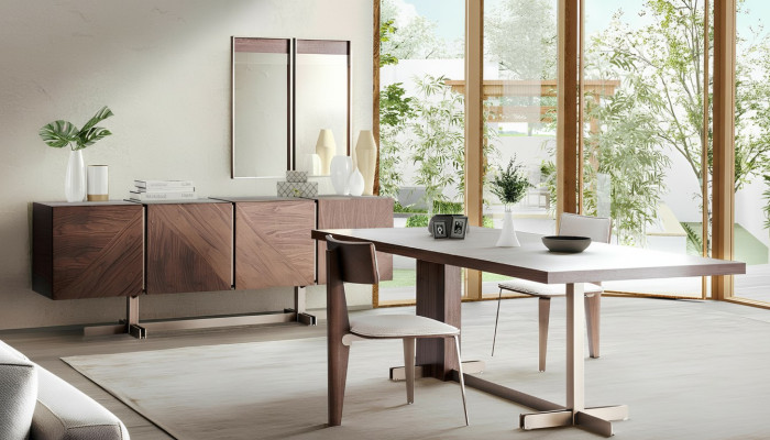 Eetkamer Eettafel Groep Stoelen Dressoir 8-delige Houten Tafel Bruin Eetgroep