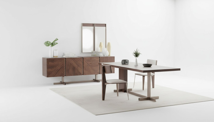 Eetkamer Eettafel Groep Stoelen Dressoir 8-delige Houten Tafel Bruin Eetgroep