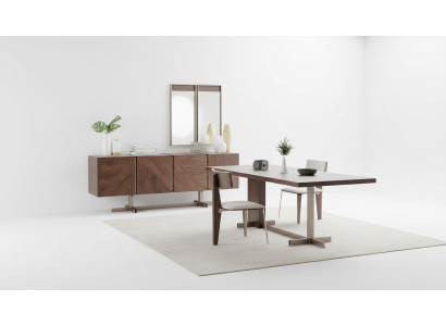 Eetkamer Eettafel Groep Stoelen Dressoir 8-delige Houten Tafel Bruin Eetgroep