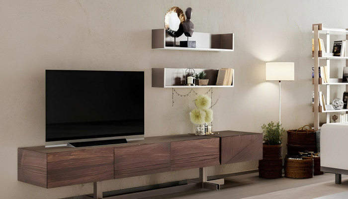 Moderne, elegante tv-kast gemaakt van hoogwaardig en duurzaam hout.