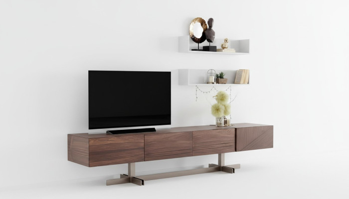 Moderne, elegante tv-kast gemaakt van hoogwaardig en duurzaam hout.