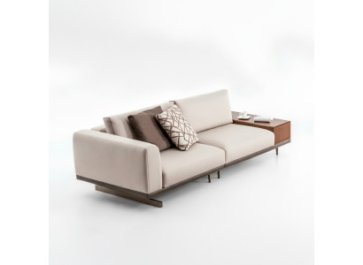 Driepersoons bank 3-zits stoffen bank grijs modern tafel woonkamer bank