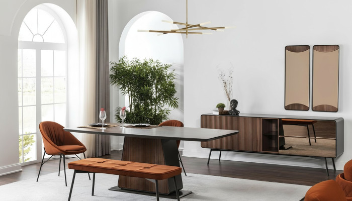 Eethoek Eetgroep Eetkamer Eettafel Stoelen Dressoir 9-delig Hout Bruin